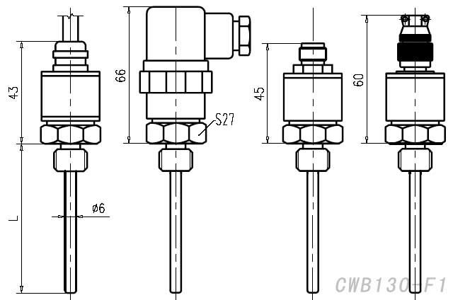 CWB130直接电缆温度变送器外形图